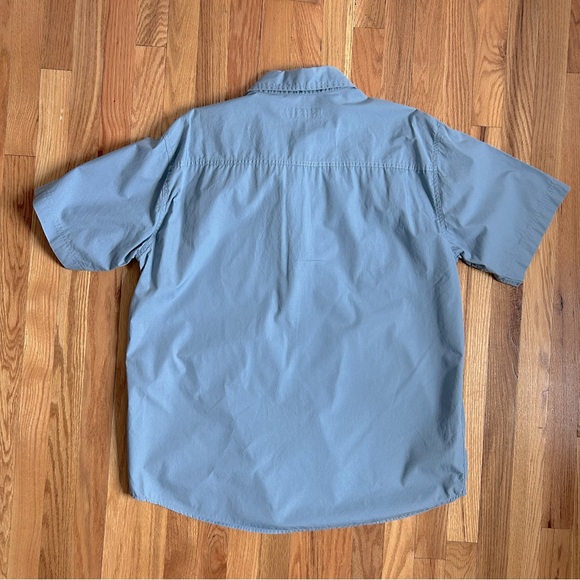 pd&c Short Sleeved Button Down Casual Shirt 1X 100% Cotton XLT Work Office - Picture 2 of 8